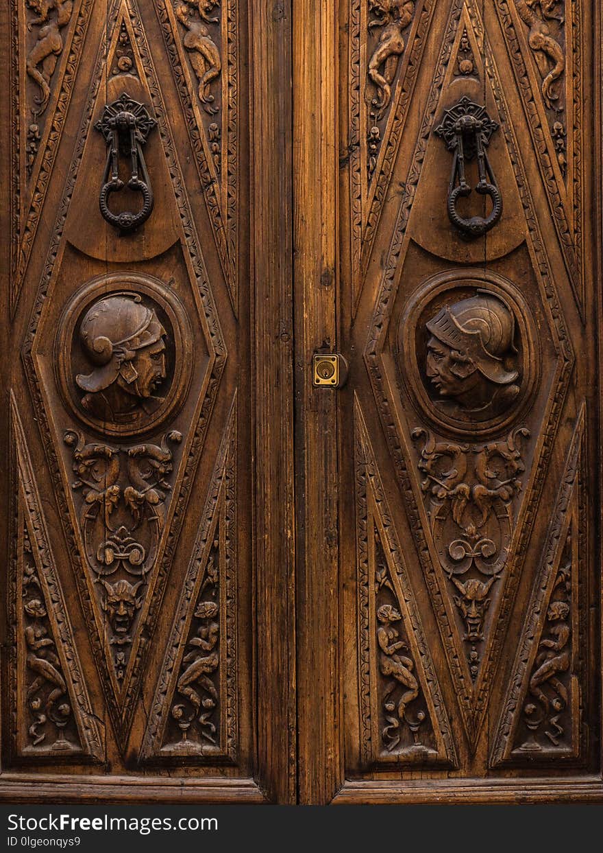 Carving, Stone Carving, Wood, Door