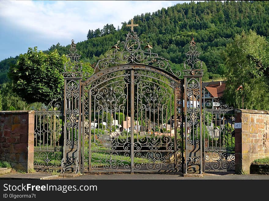 Gate, Iron, Estate, Garden