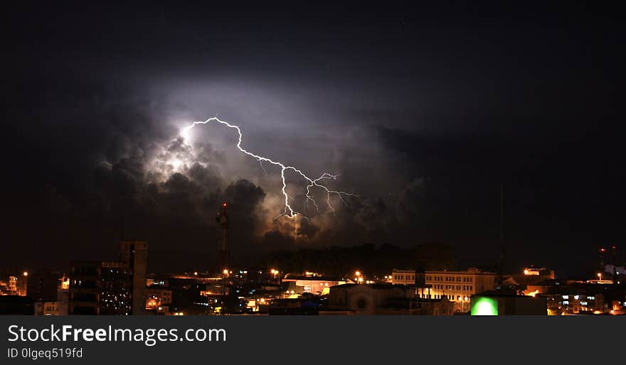 Lightning, Sky, Thunder, Night