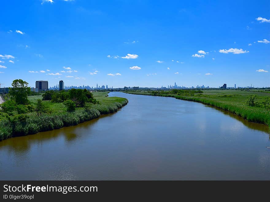 Waterway, Reflection, Sky, River