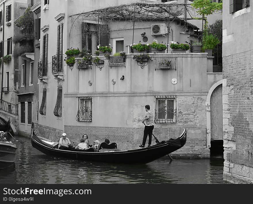 Black And White, Waterway, Water, Vehicle