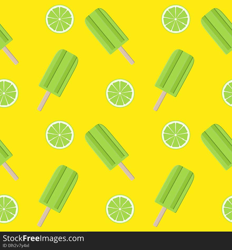 Abstract Summer Seamless Pattern Background with Ice Cream. Vector Illustration