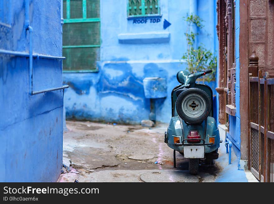 Narrow street in blue city of jodhpur