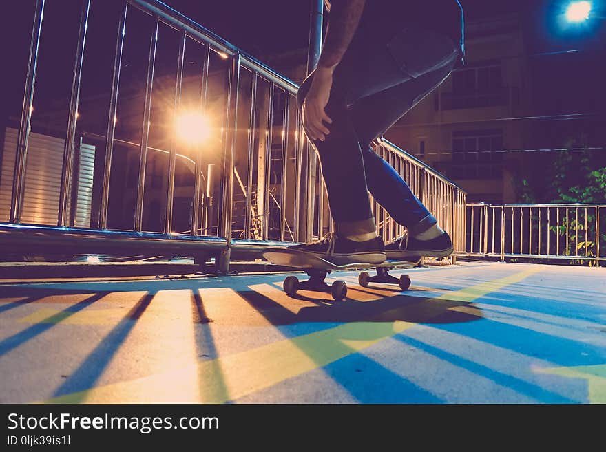 Skateboarding on road