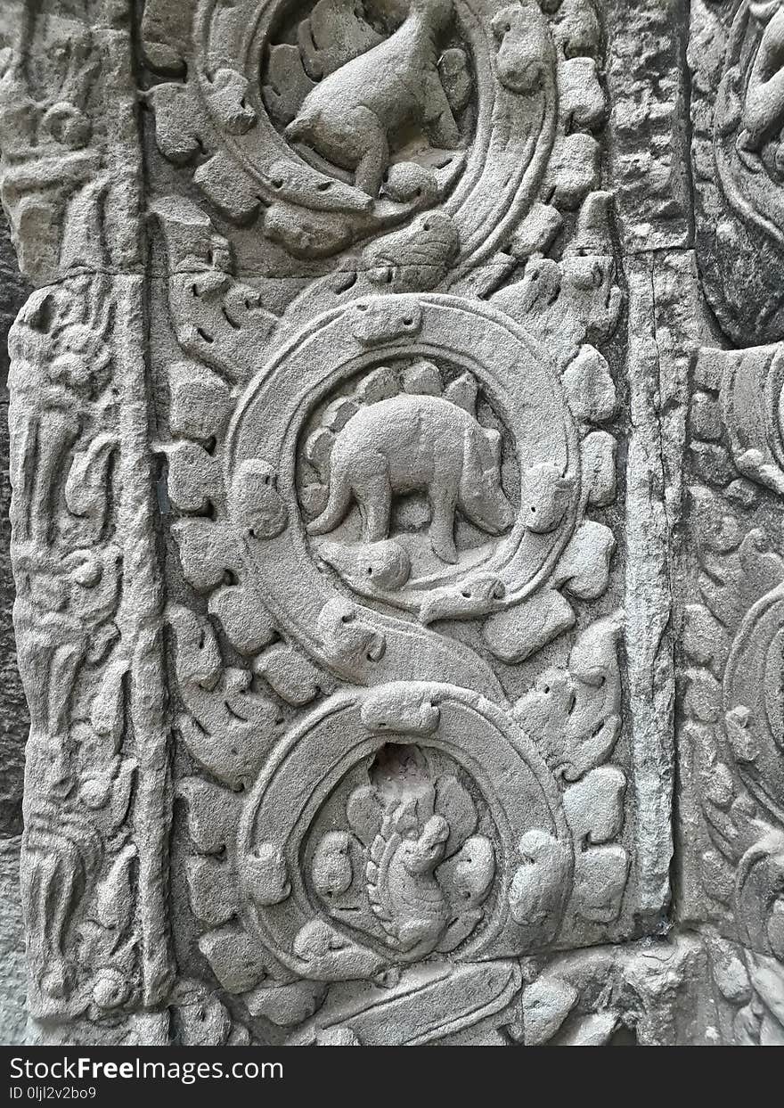 Stone Carving, Relief, Carving, Archaeological Site