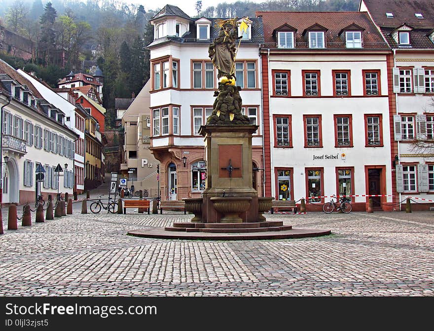 Town Square, Town, Plaza, Statue