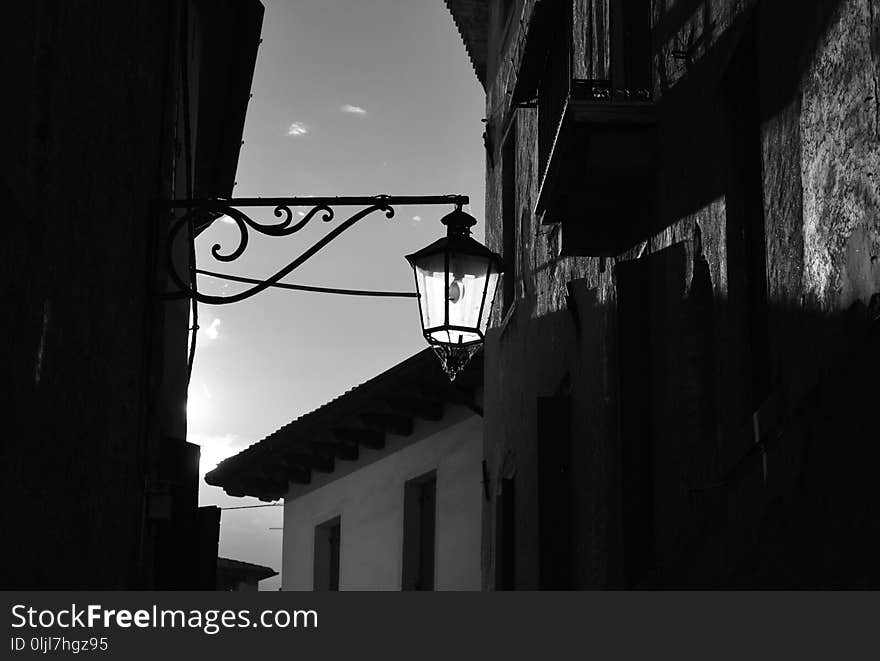 Black, Black And White, Light Fixture, Monochrome Photography