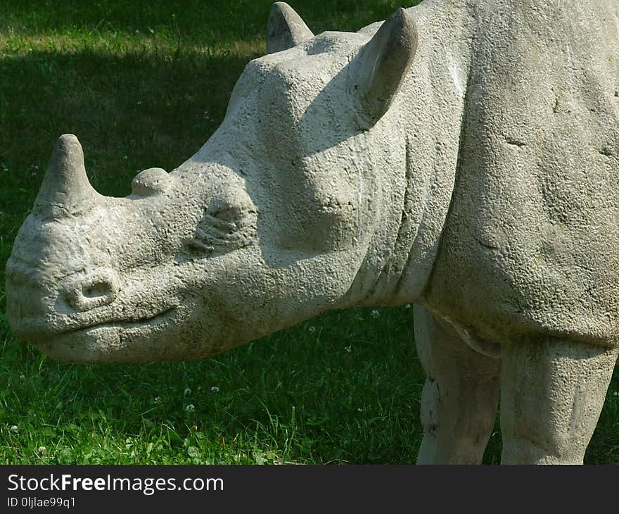 Rhinoceros, Fauna, Terrestrial Animal, Sculpture