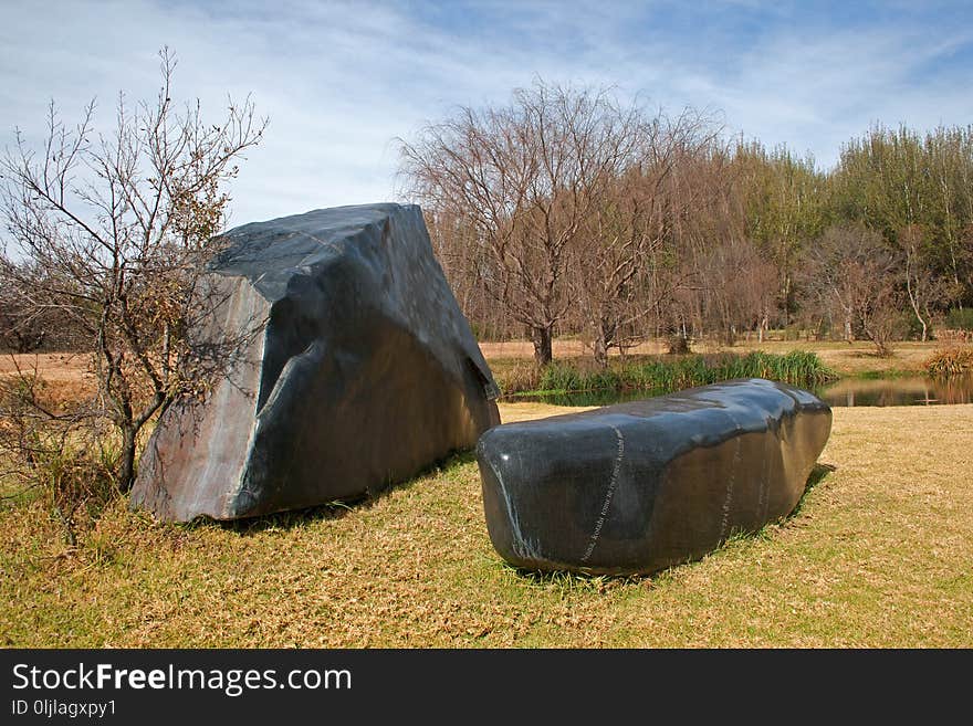 Tent, Grass, Rock, Landscape