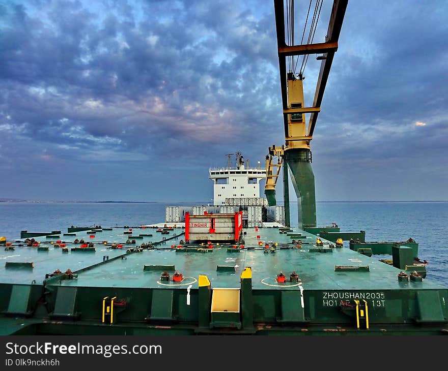 Water Transportation, Oil Rig, Ship, Crane Vessel Floating