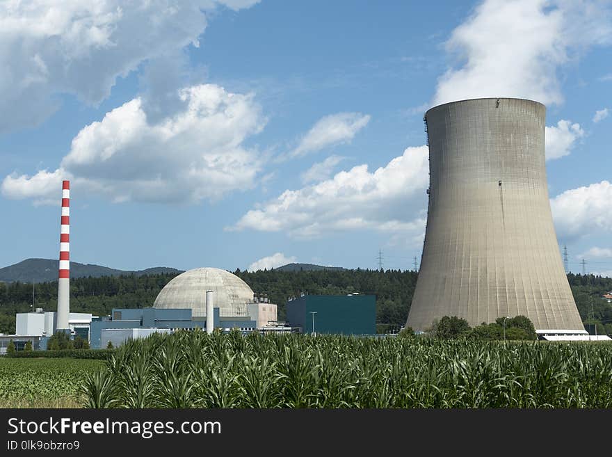 Cooling Tower, Power Station, Sky, Nuclear Power Plant