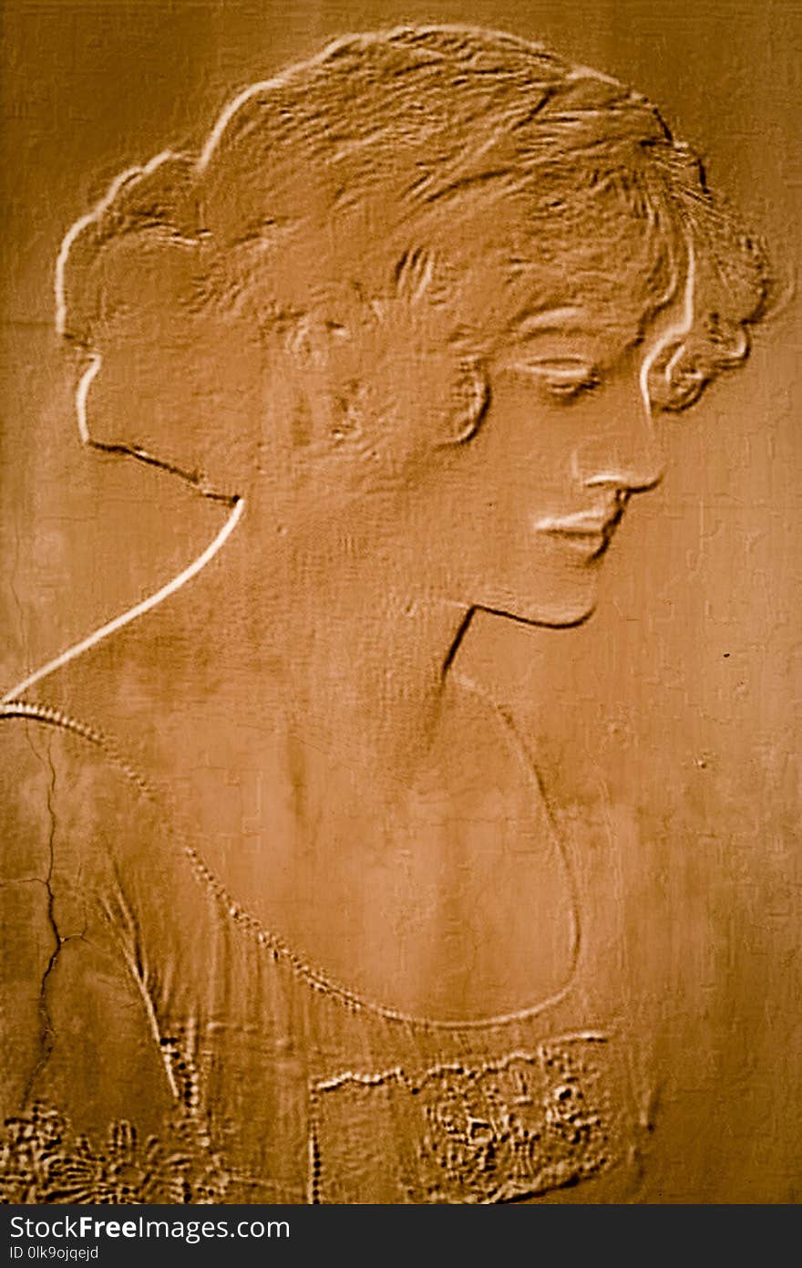 Head, Art, Relief, Carving