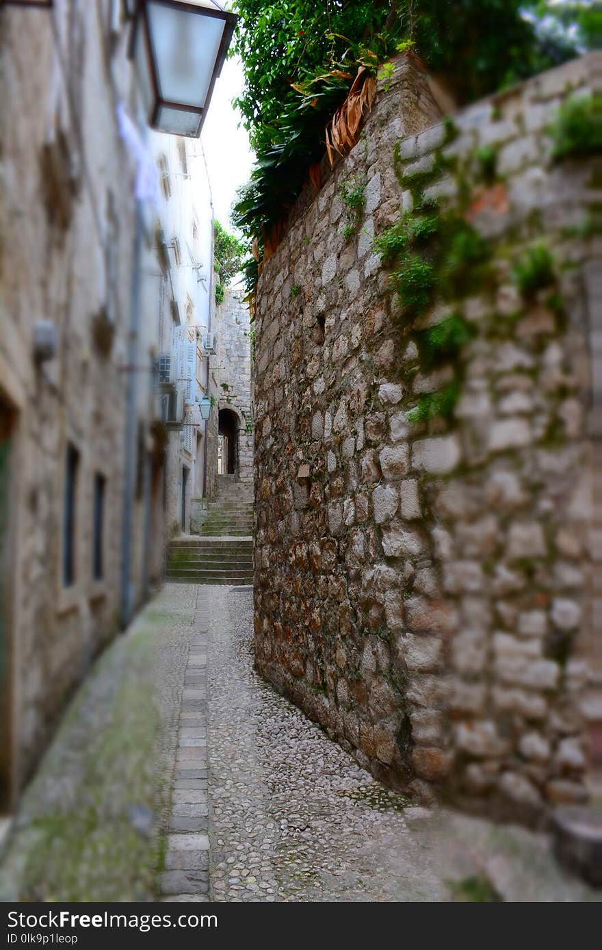 Alley, Wall, Town, Road