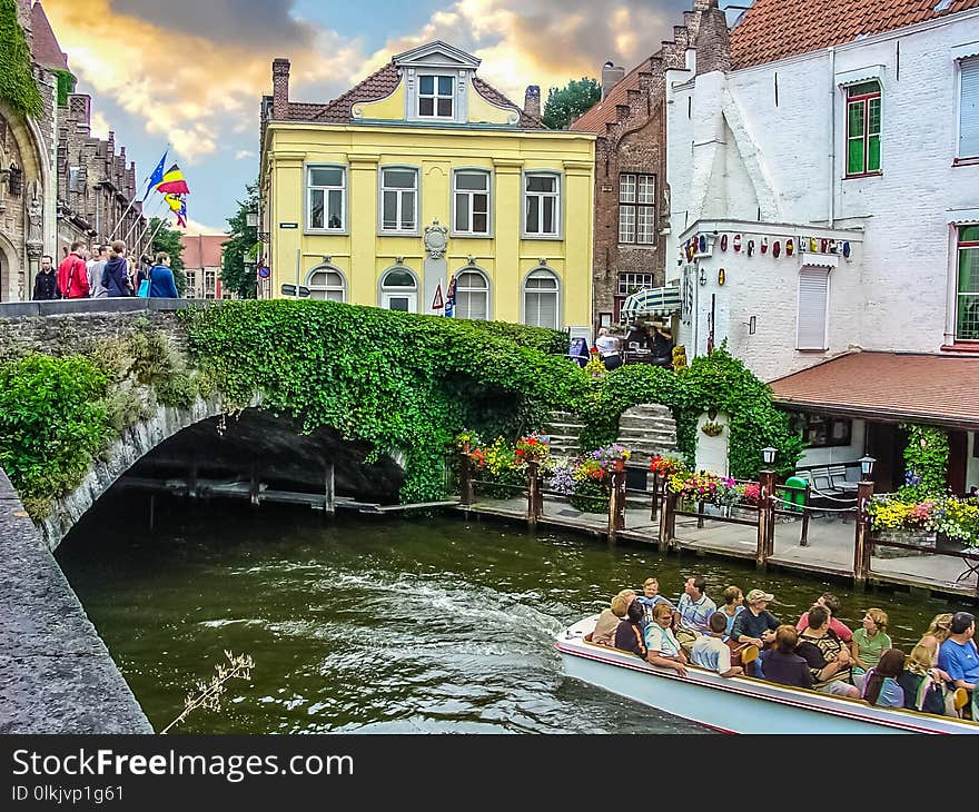 Waterway, Water, Canal, Town