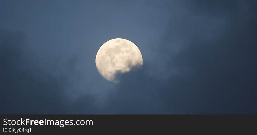 Moon, Sky, Daytime, Atmosphere