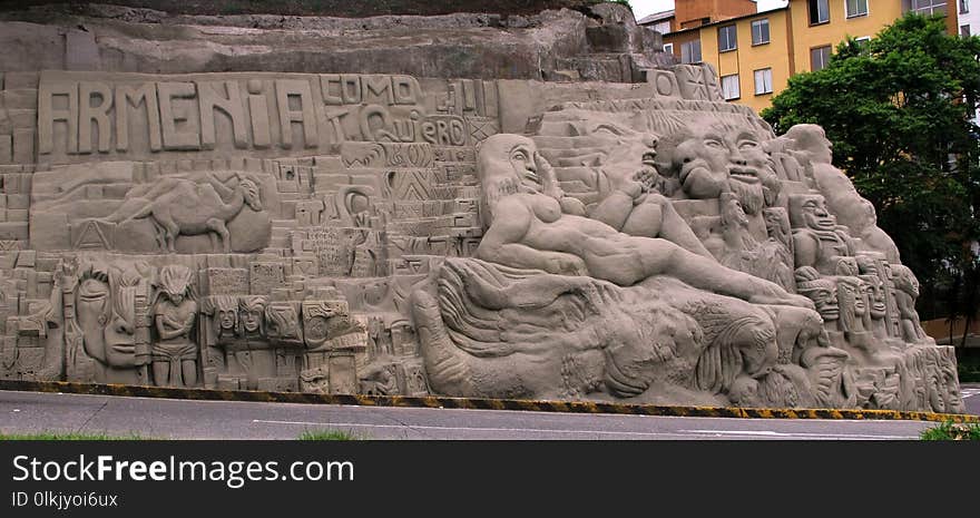 Stone Carving, Sculpture, Landmark, Relief