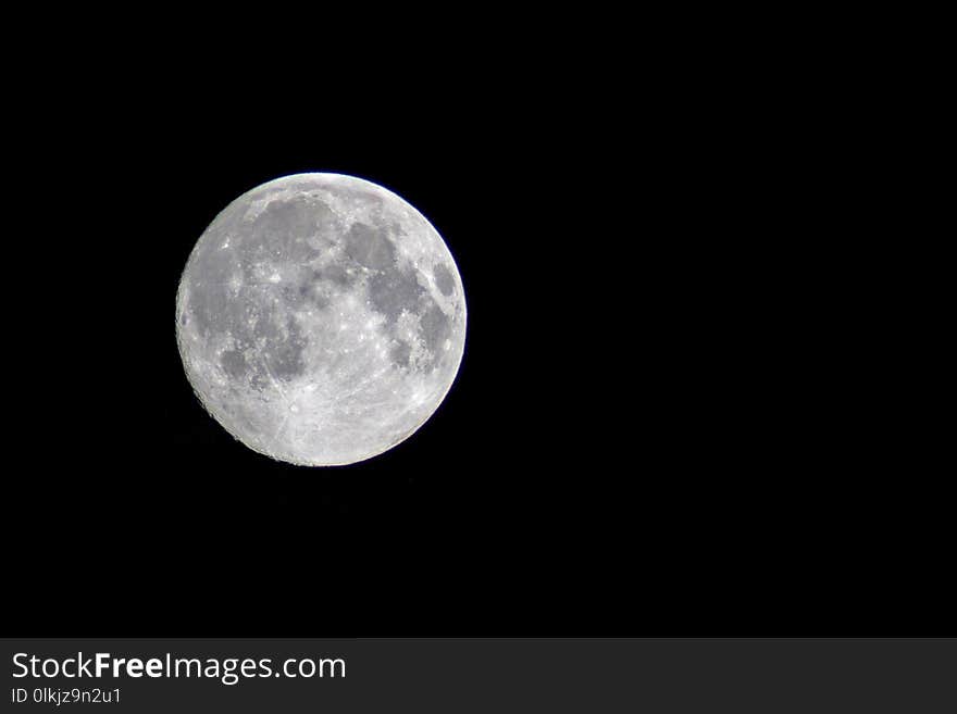 Moon, Black, Black And White, Sky