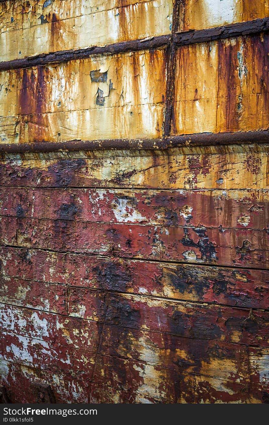 Wall, Wood, Rust, Wood Stain