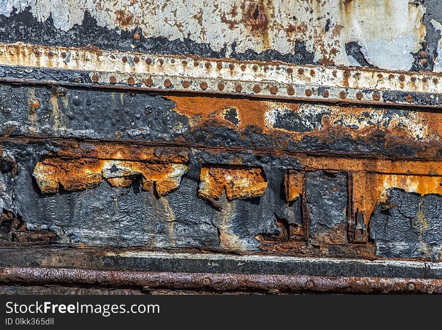 Wall, Rust, Wood, Metal