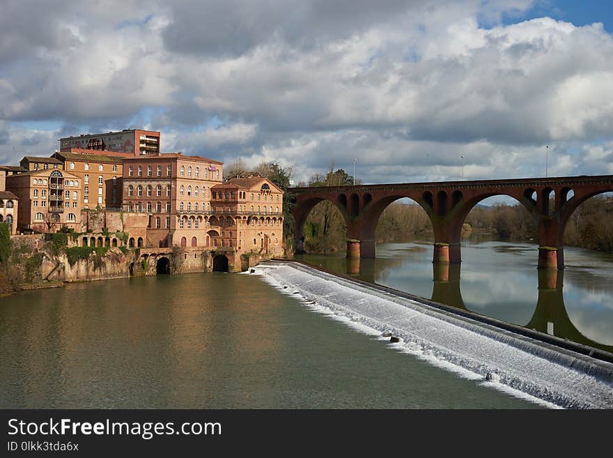 Waterway, Bridge, Sky, Water