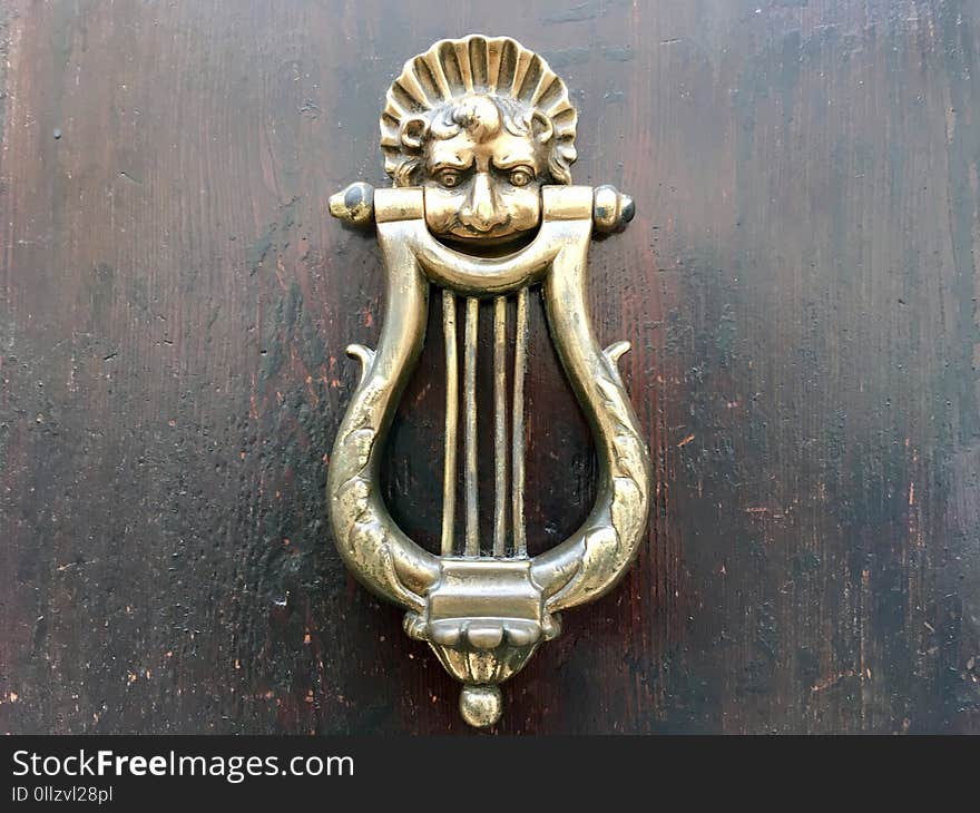 Brass, Metal, Door Knocker, Antique