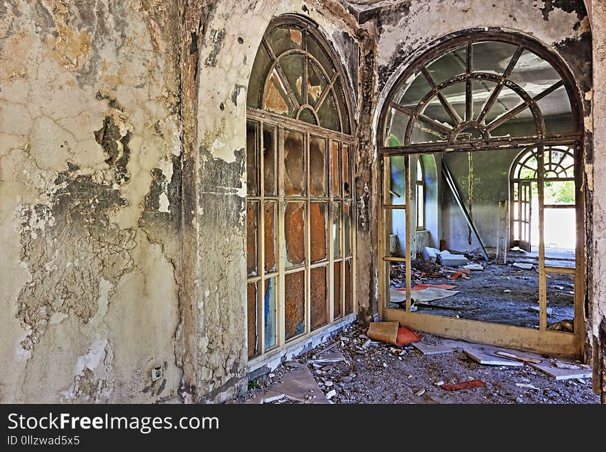 Ruins, Wall, Window, Building