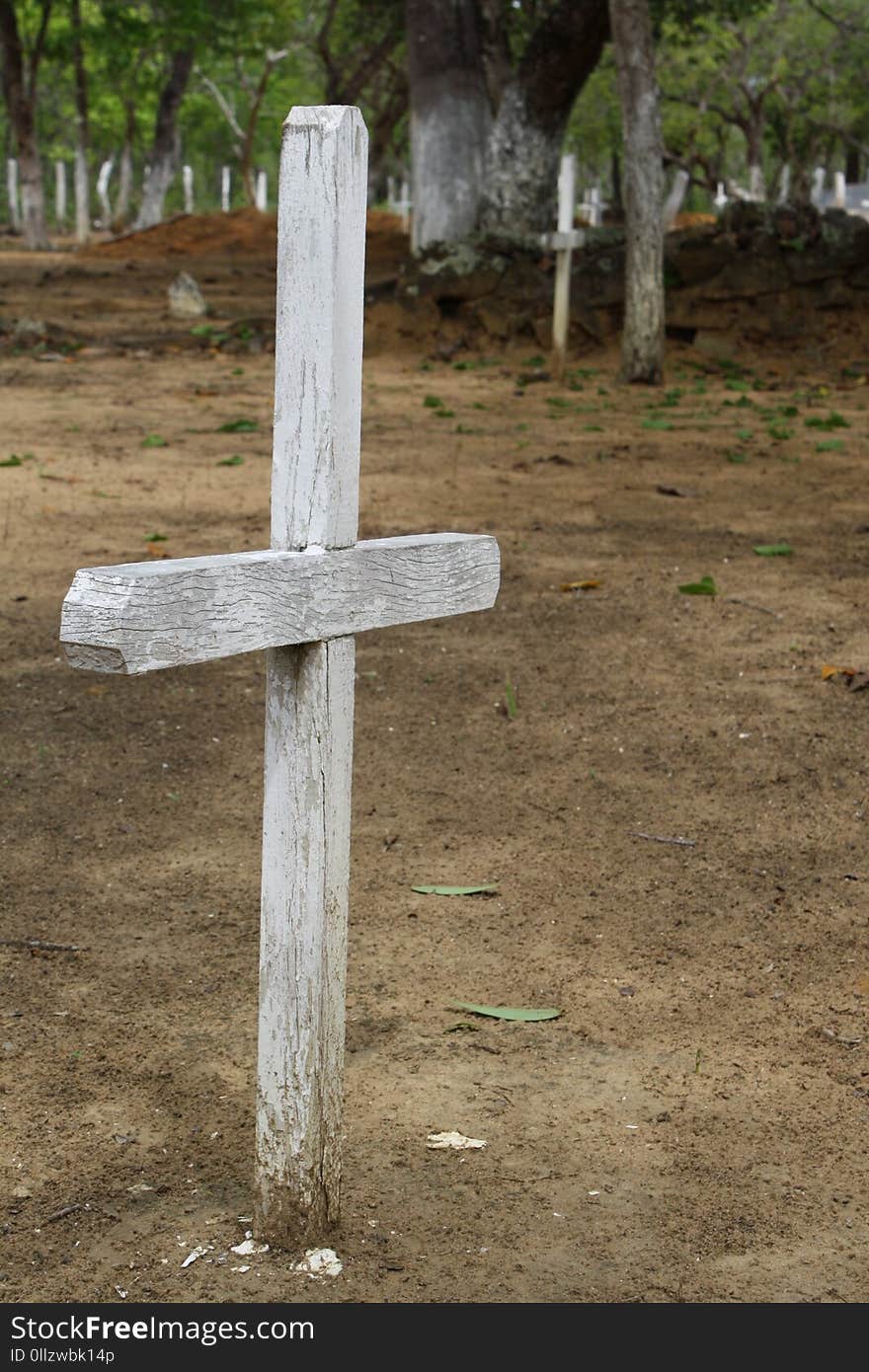 Cross, Wood, Grave, Grass