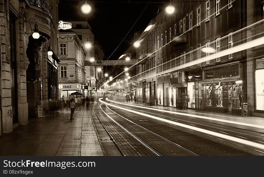 Metropolitan Area, Track, Town, Night