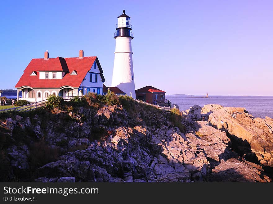 Lighthouse, Tower, Sea, Sky