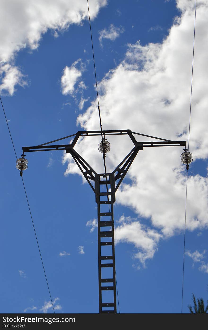 Sky, Cloud, Electricity, Overhead Power Line