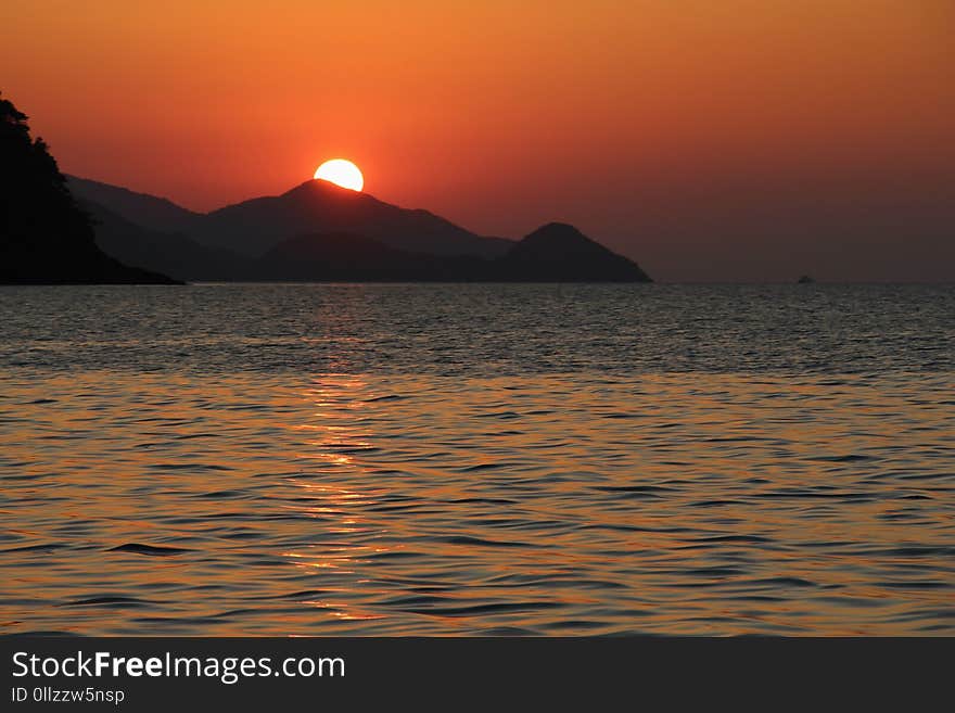 Horizon, Sea, Sunset, Sky