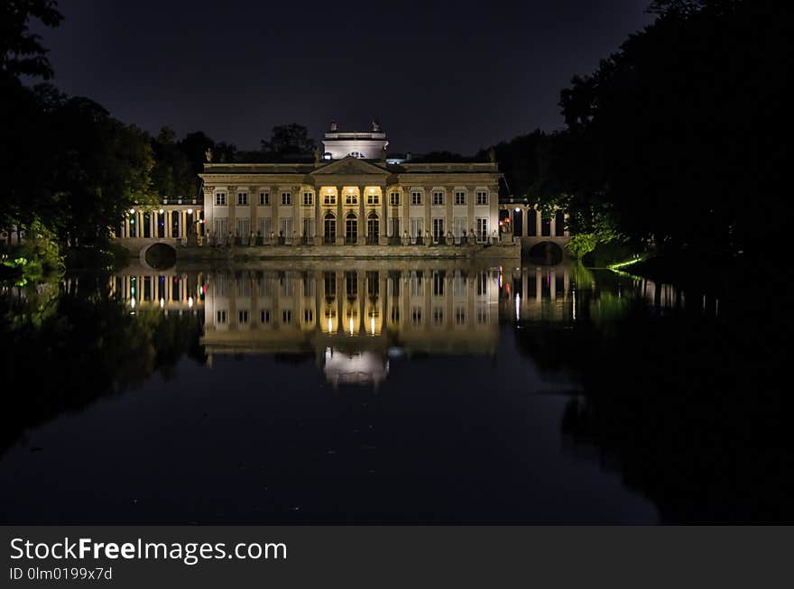 Reflection, Nature, Water, Night