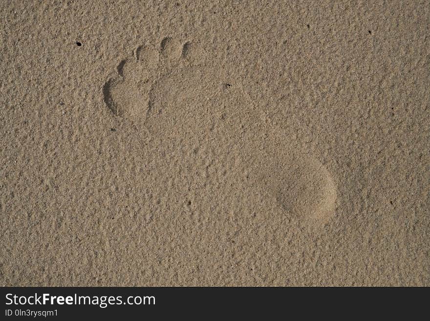 Sand, Footprint, Soil, Material