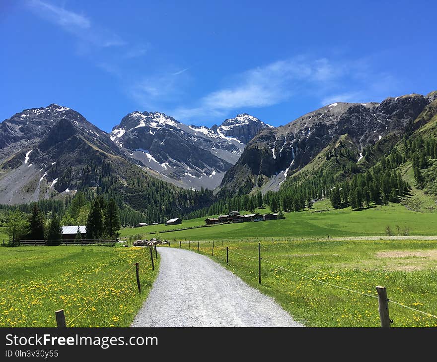 Mountainous Landforms, Mountain Range, Nature, Grassland