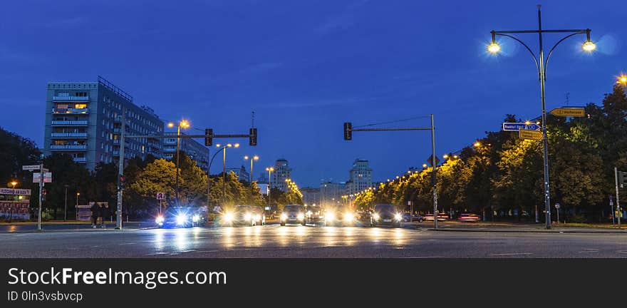 Metropolitan Area, Street Light, Sky, City