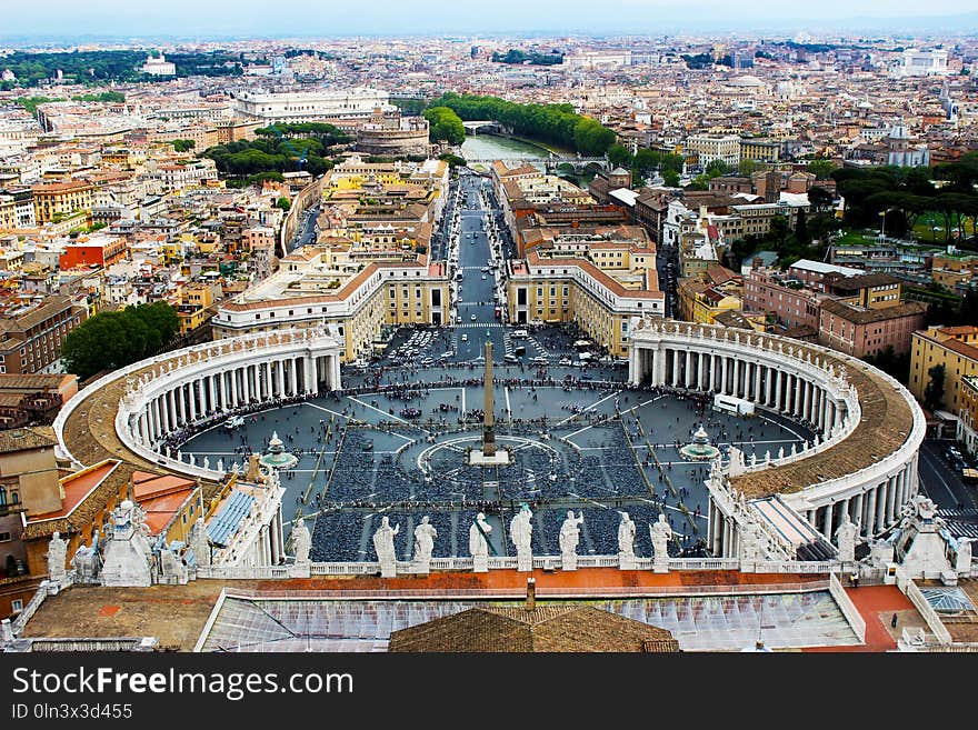 City, Landmark, Urban Area, Bird's Eye View