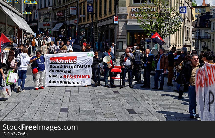 Crowd, Protest, Street, Urban Area