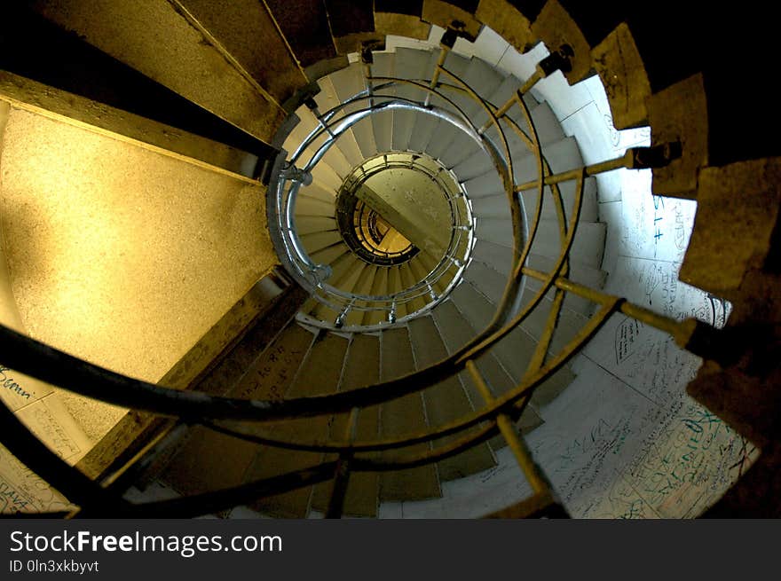 Yellow, Light, Spiral, Architecture