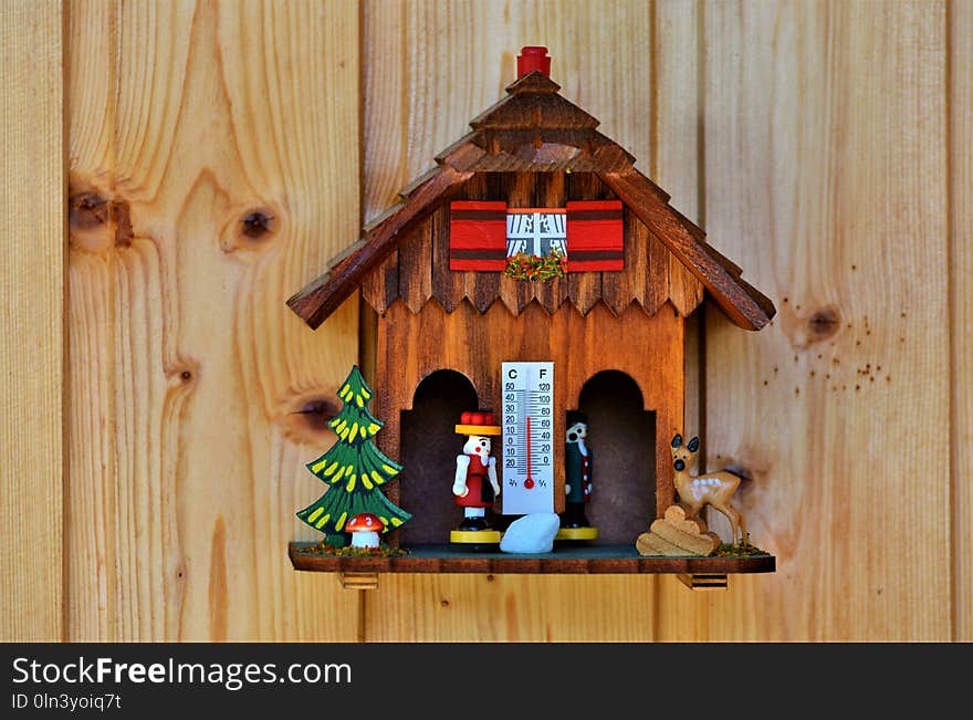 Birdhouse, Wood, Christmas Ornament, Cuckoo Clock