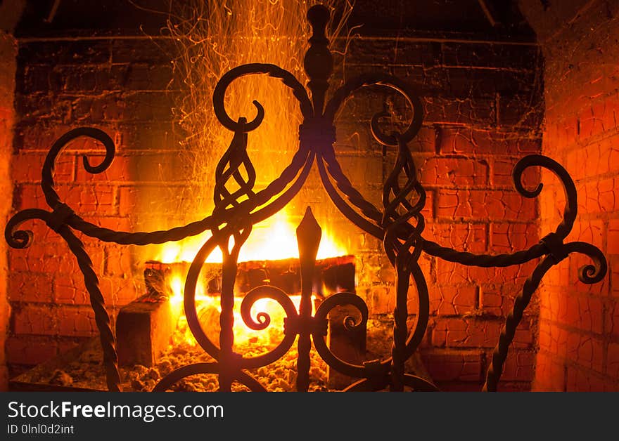 fire burning fire. Fire burning in the night. crest of flame on burning wood.blaze fire flame texture background