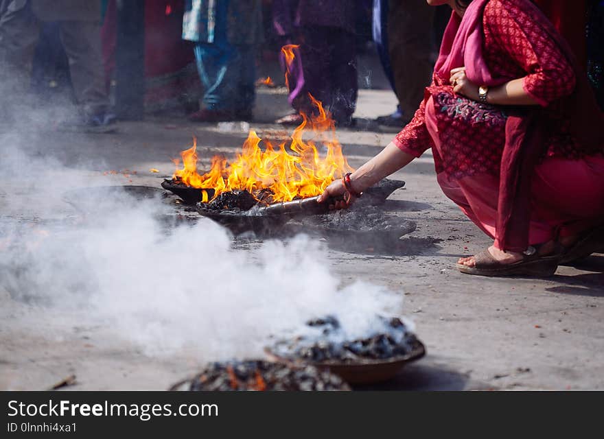 Detail of Hindu ceremony in Kathmandu, Nepal