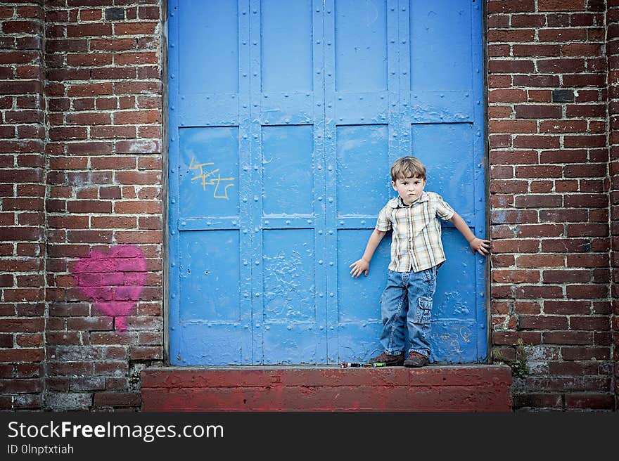 Blue, Wall, Photograph, Pink