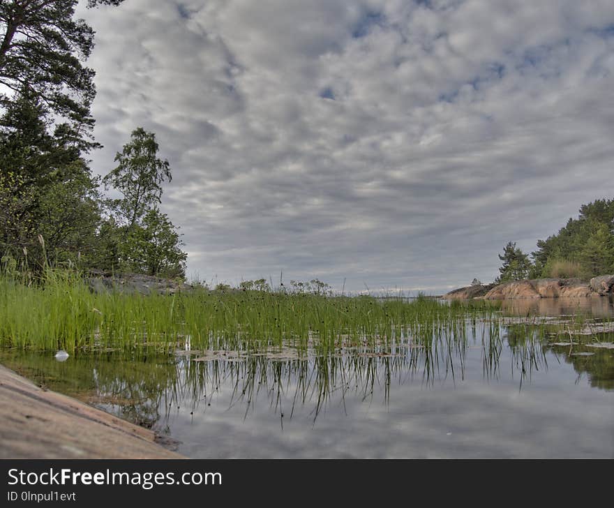 Waterway, Reflection, Sky, Wetland