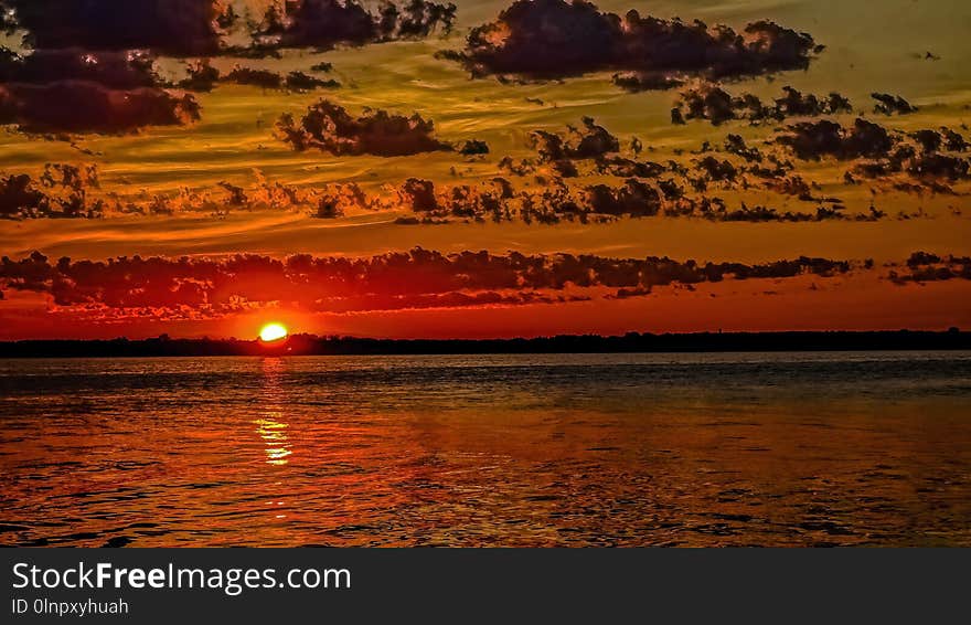 Sky, Sunset, Horizon, Sunrise