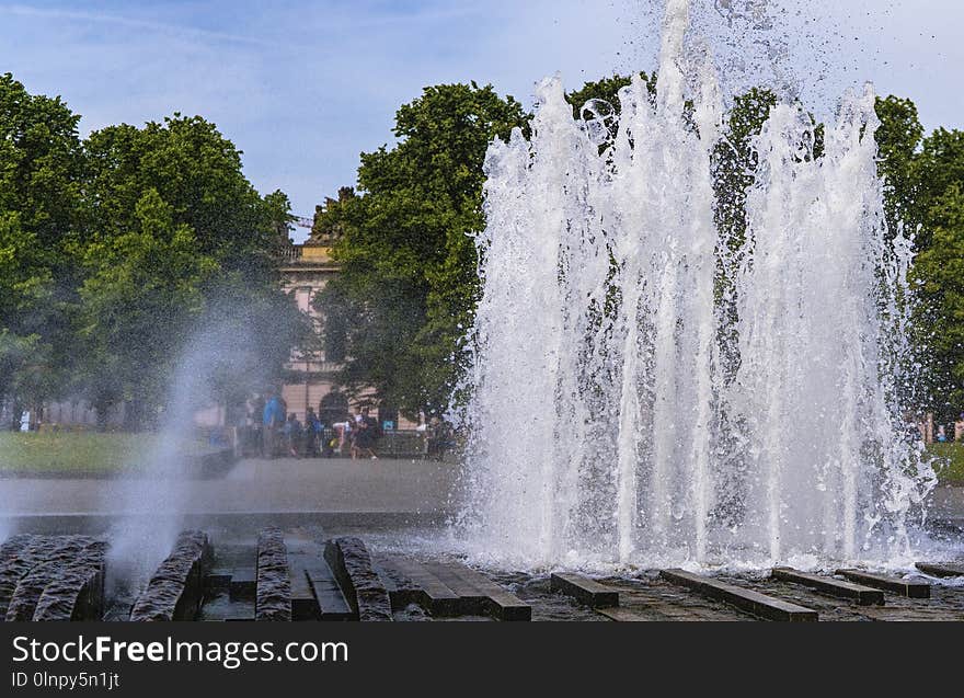 Water, Fountain, Water Feature, Tree