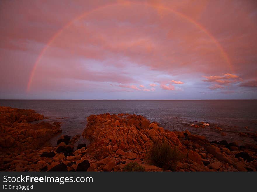 Sky, Sea, Horizon, Rainbow