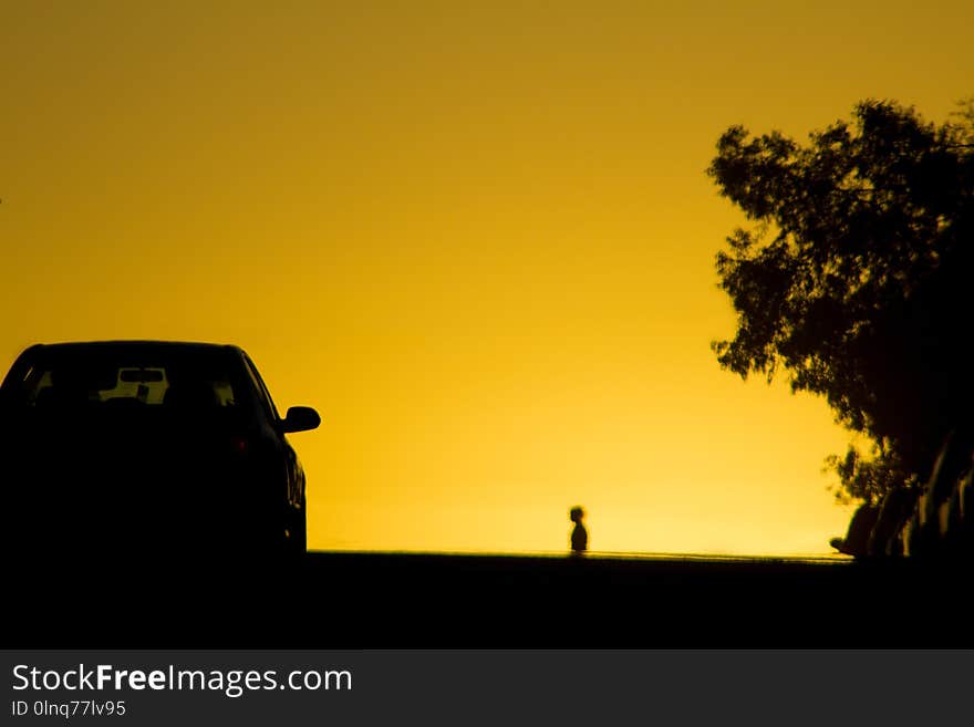 Sky, Yellow, Silhouette, Sunrise