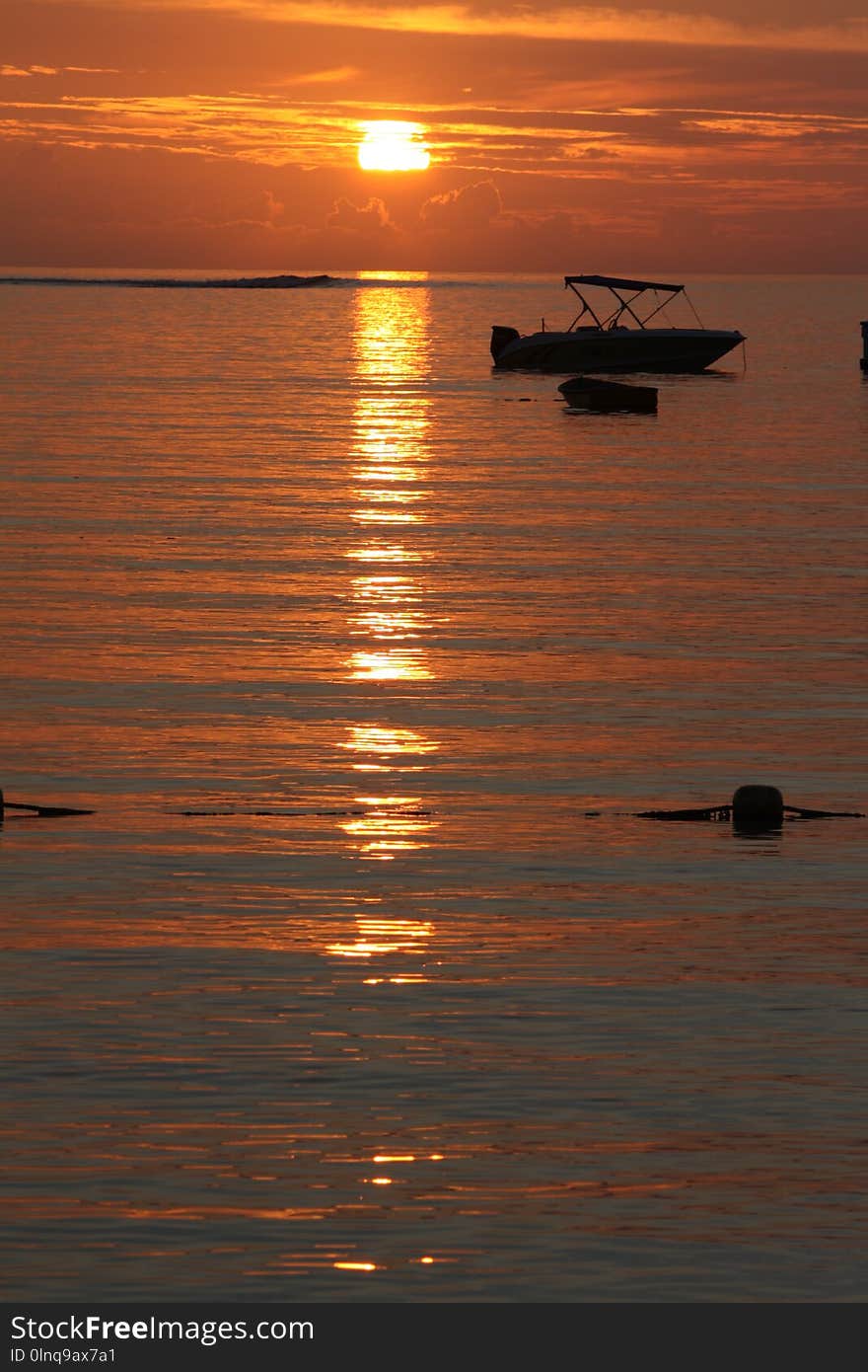 Horizon, Sea, Sunset, Calm