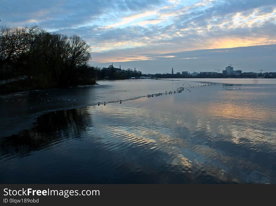 Reflection, Water, Sky, Waterway