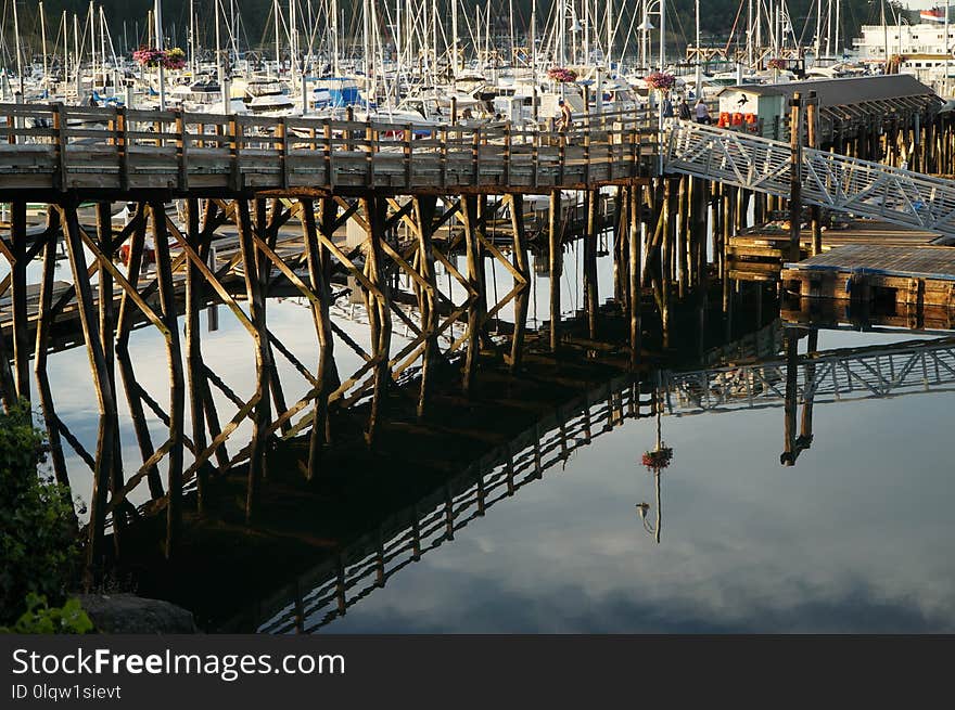 Reflection, Water, Dock, Marina